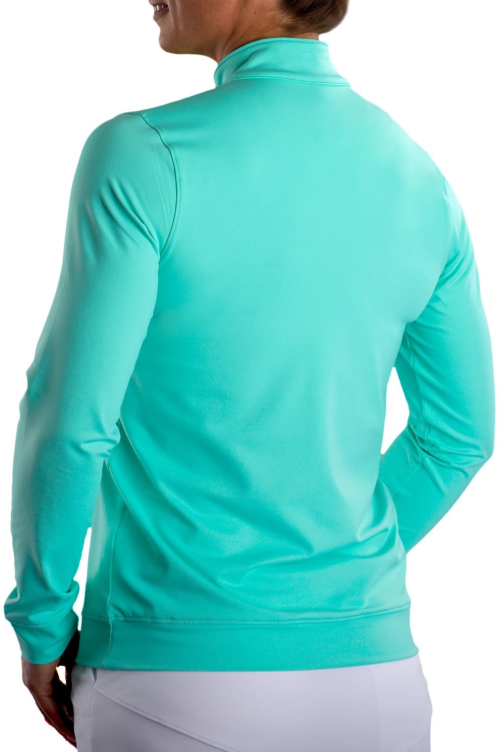 Woman Wearing SwingDish Boyfriend Pullover Mint Product View 3