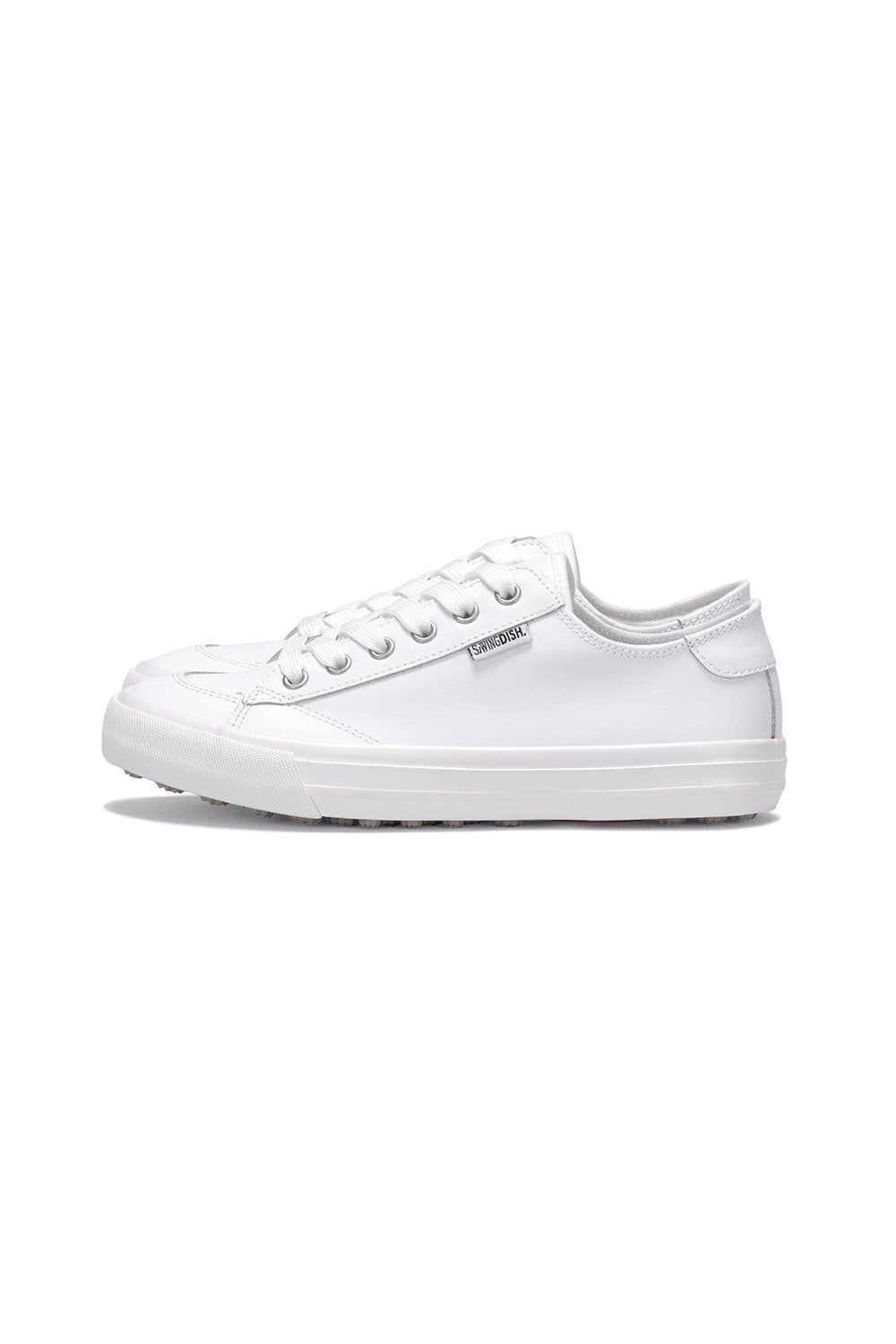Spikeless White Leather Traveler Shoe - SwingDish